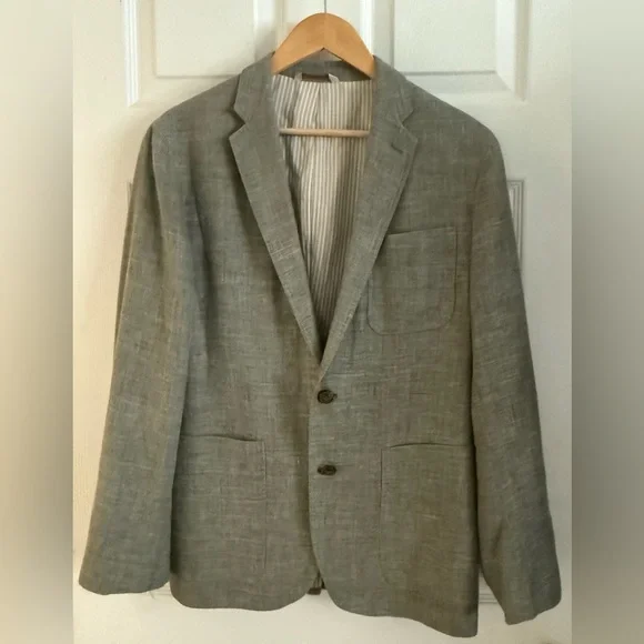 Banana Republic Linen-Blend Blazer in Light Gray